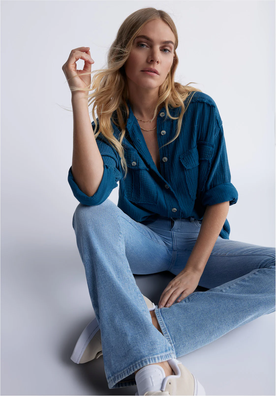 Mid Rise Bootcut Queen Women's Jeans, Vintage and Veined - BL15872 - Image 5