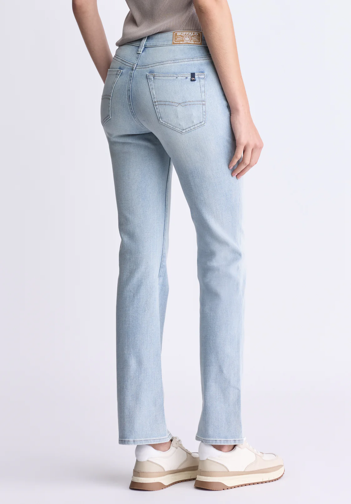 Mid Rise Bootcut Queen Women's Jeans, Vintage Light Blue - BL15985 - Image 3