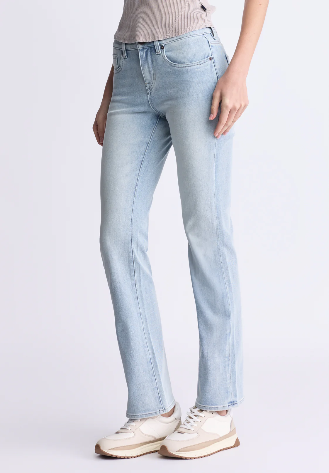 Mid Rise Bootcut Queen Women's Jeans, Vintage Light Blue - BL15985 - Image 4