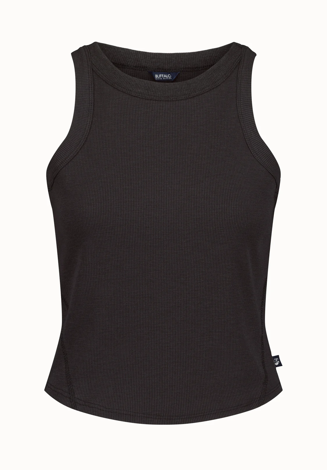 Regine Women's Ribbed Tank Top, Carbon black - KT0119H - Image 5