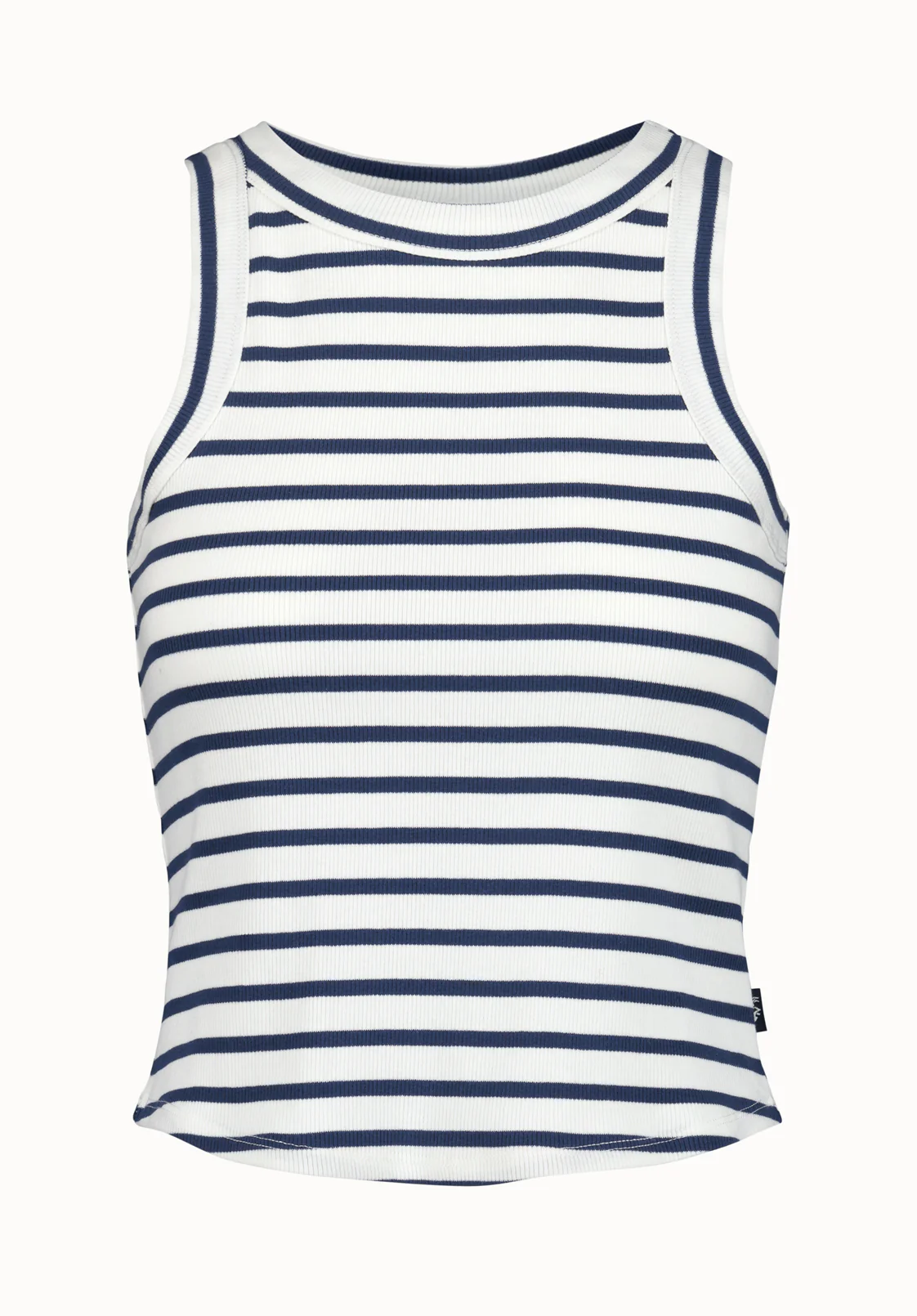 Regine Women's Ribbed Striped Tank Top, White & Navy - KT0175P - Image 5