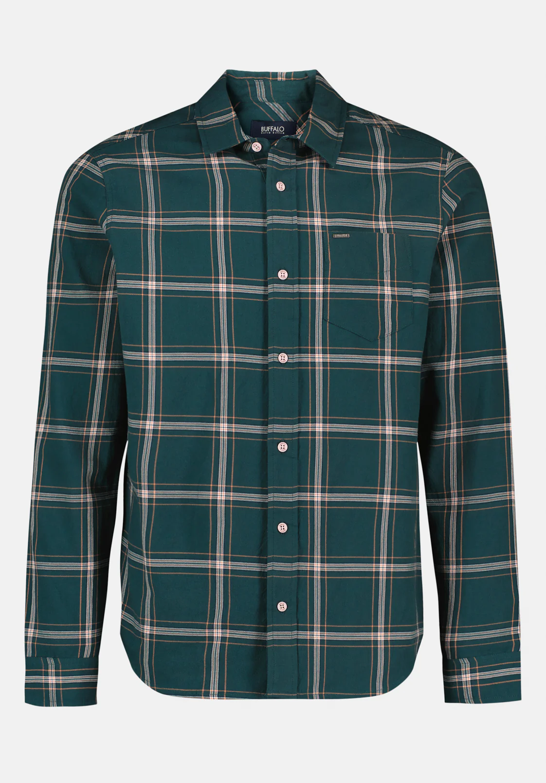 Sago Men’s Long-Sleeve Plaid Shirt, Deep Teal - BM24689 - Image 4