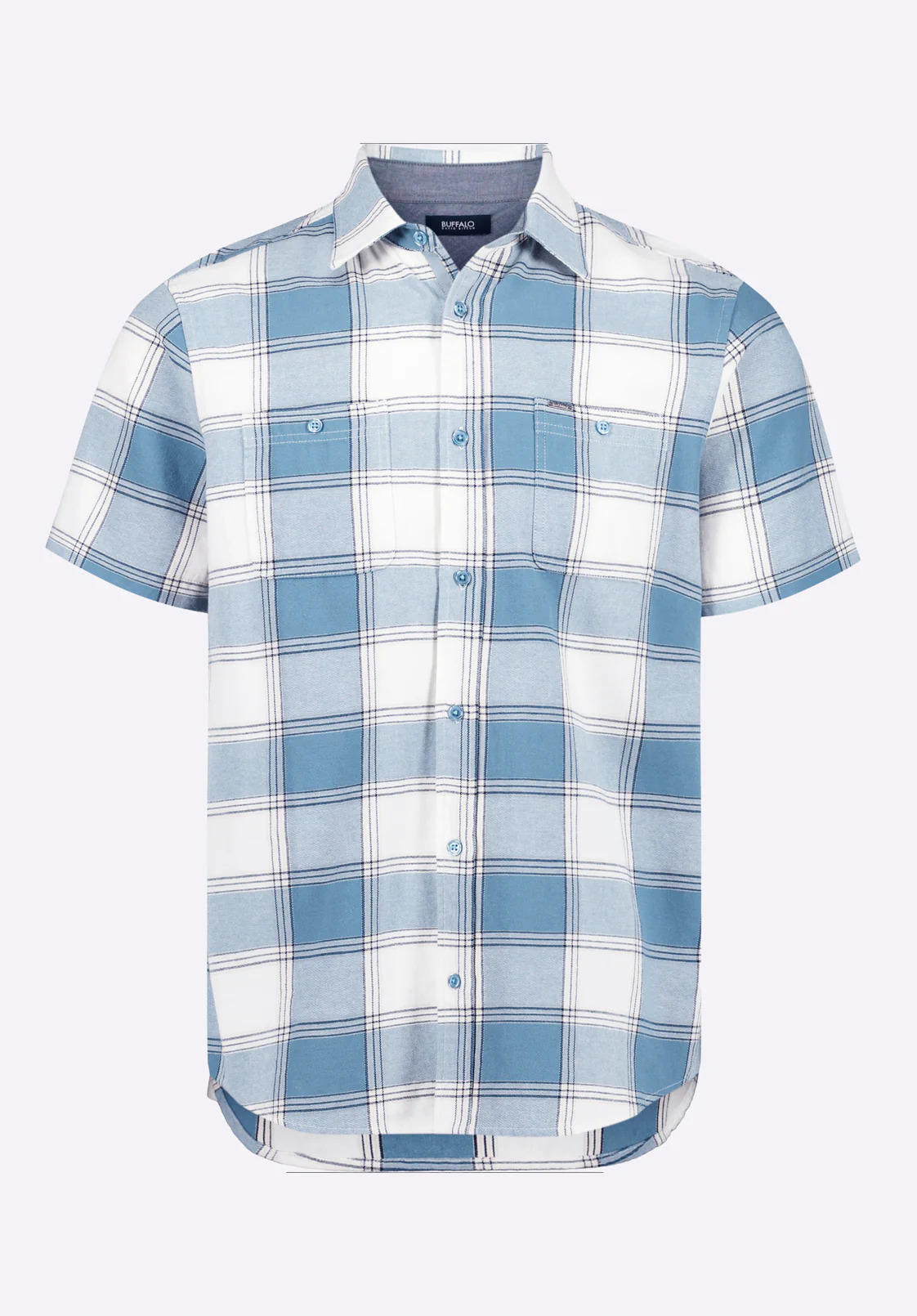 Sagrino Men's Short-Sleeve Plaid Fitted Shirt, Mirage Blue - BM24553 - Image 6
