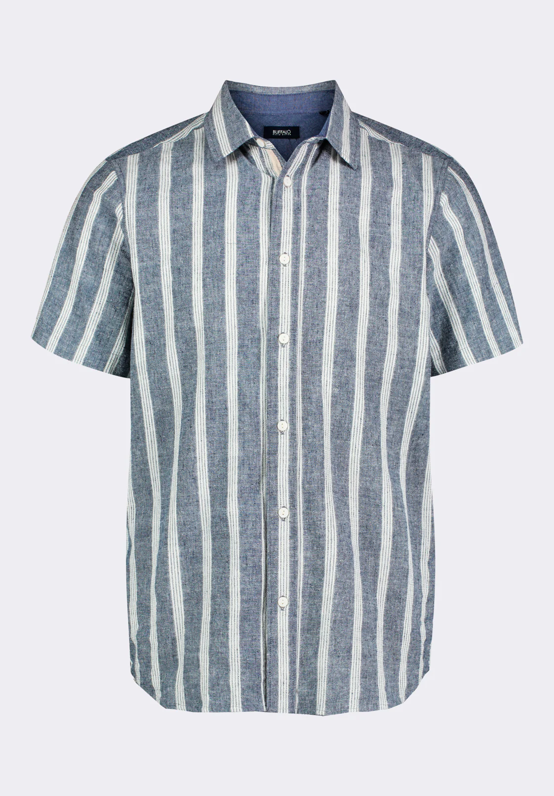 Sagrino Men's Short-Sleeve Striped Fitted Shirt, Whale - BM24564 - Image 6