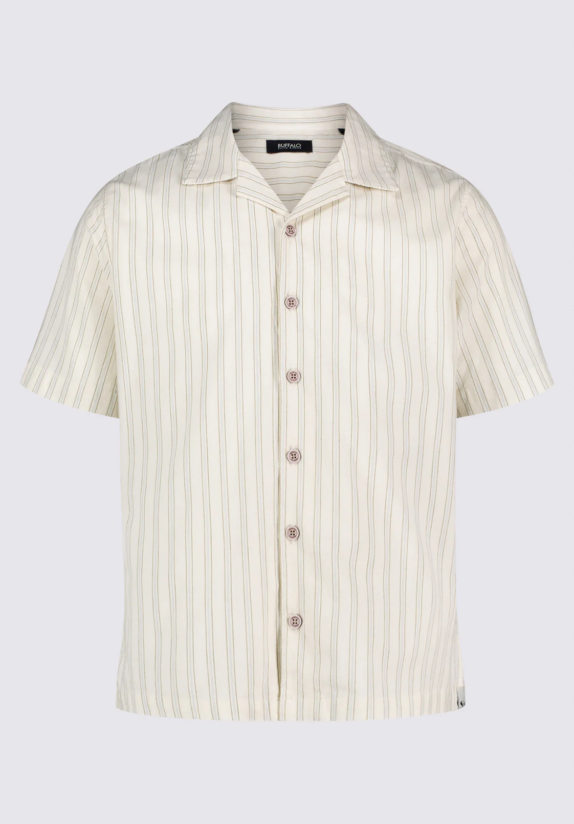 Salaman Men's Short-Sleeve Striped Camp Shirt, Green Olive - BM24619 - Image 6