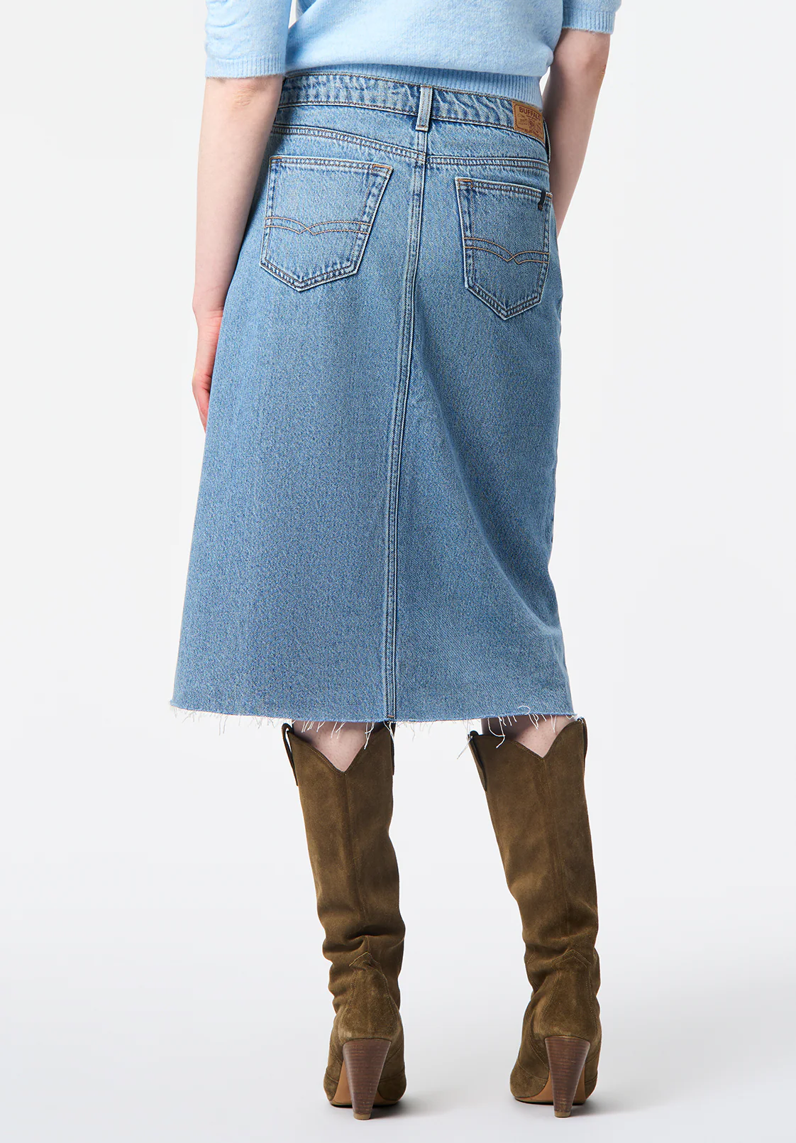 Mid Length Skirt Sally, Light Blue - BL16153 - Image 4