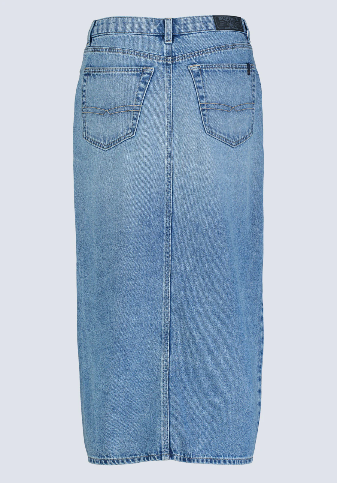 High Rise Samantha Women's Denim Skirt, Mid Blue Sanded - BL16008 - Image 7
