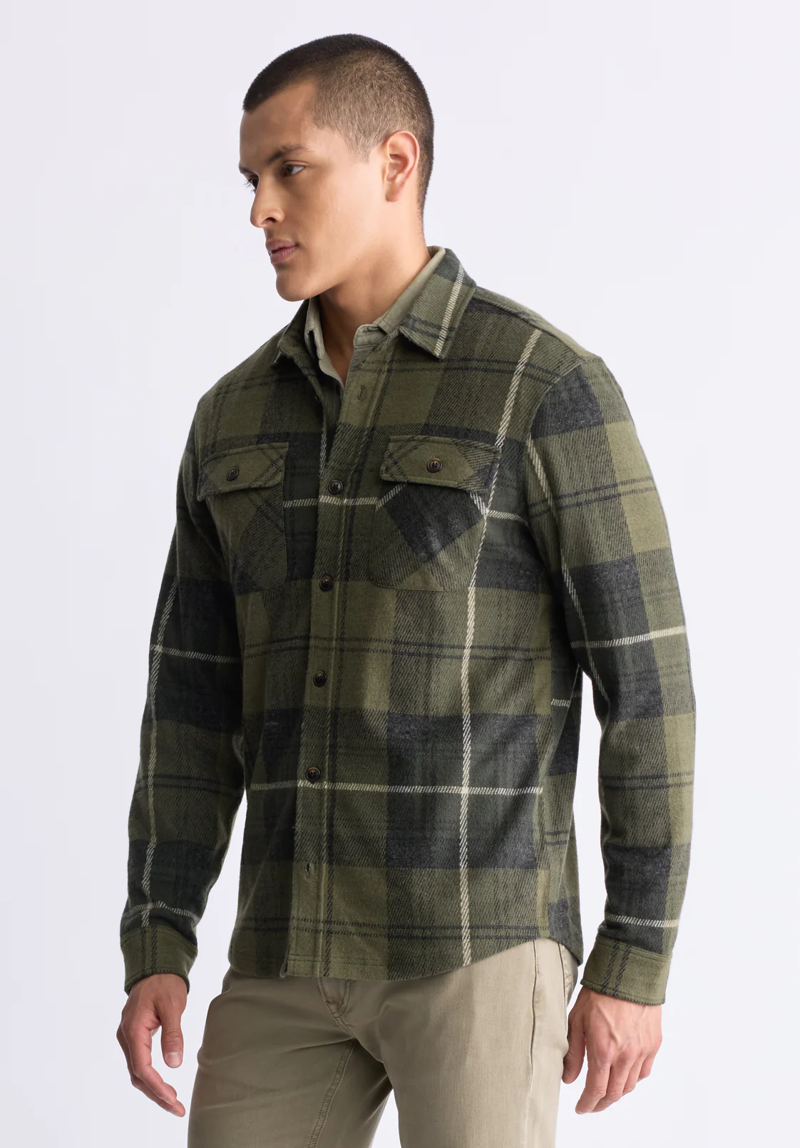 Samme Men's Plaid Blanket Shirt, Fern Green - BM24461 - Image 3