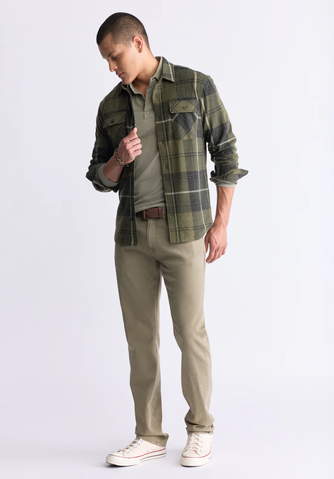 Samme Men's Plaid Blanket Shirt, Fern Green - BM24461 - Image 5