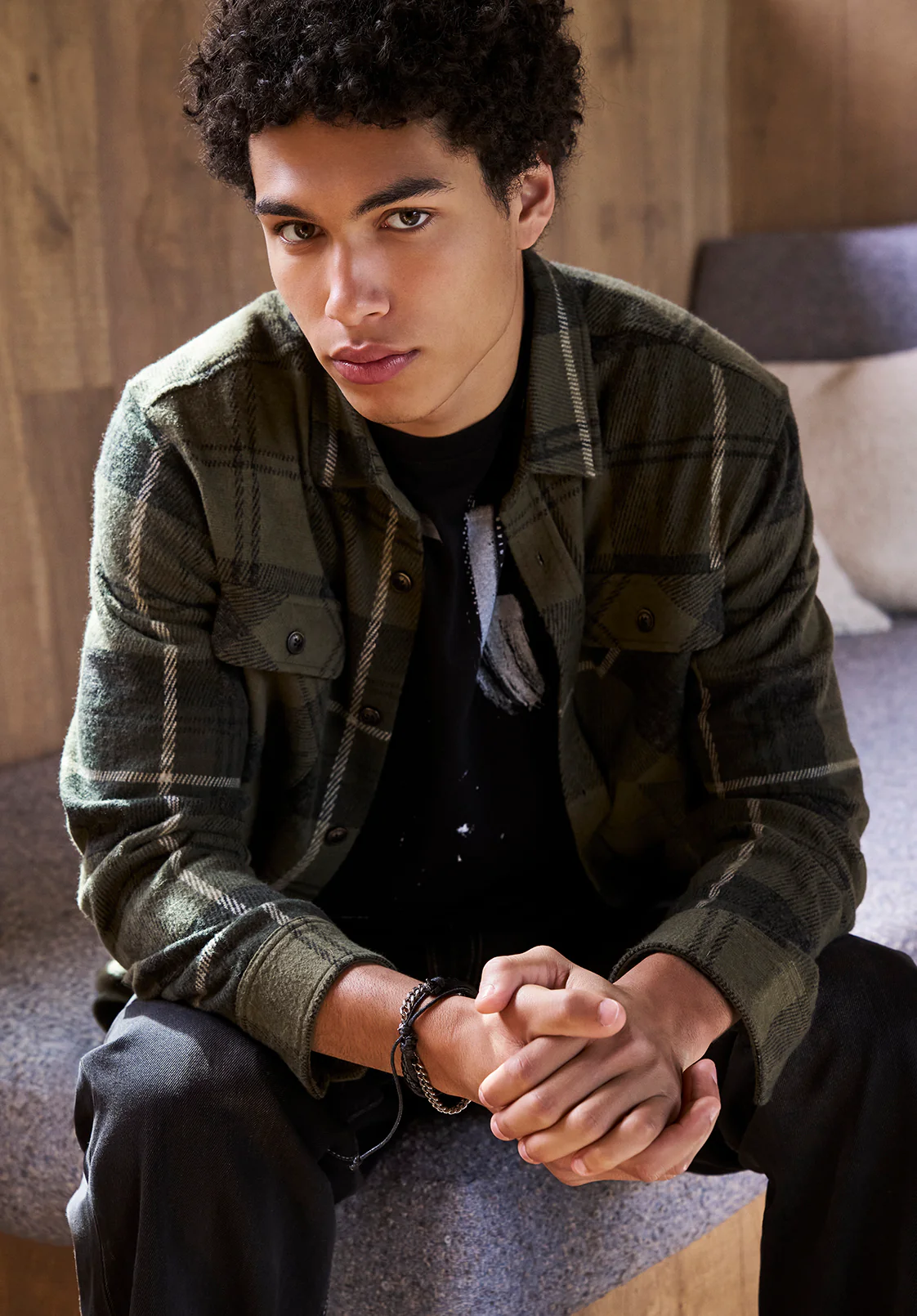 Samme Men's Plaid Blanket Shirt, Fern Green - BM24461 - Image 7