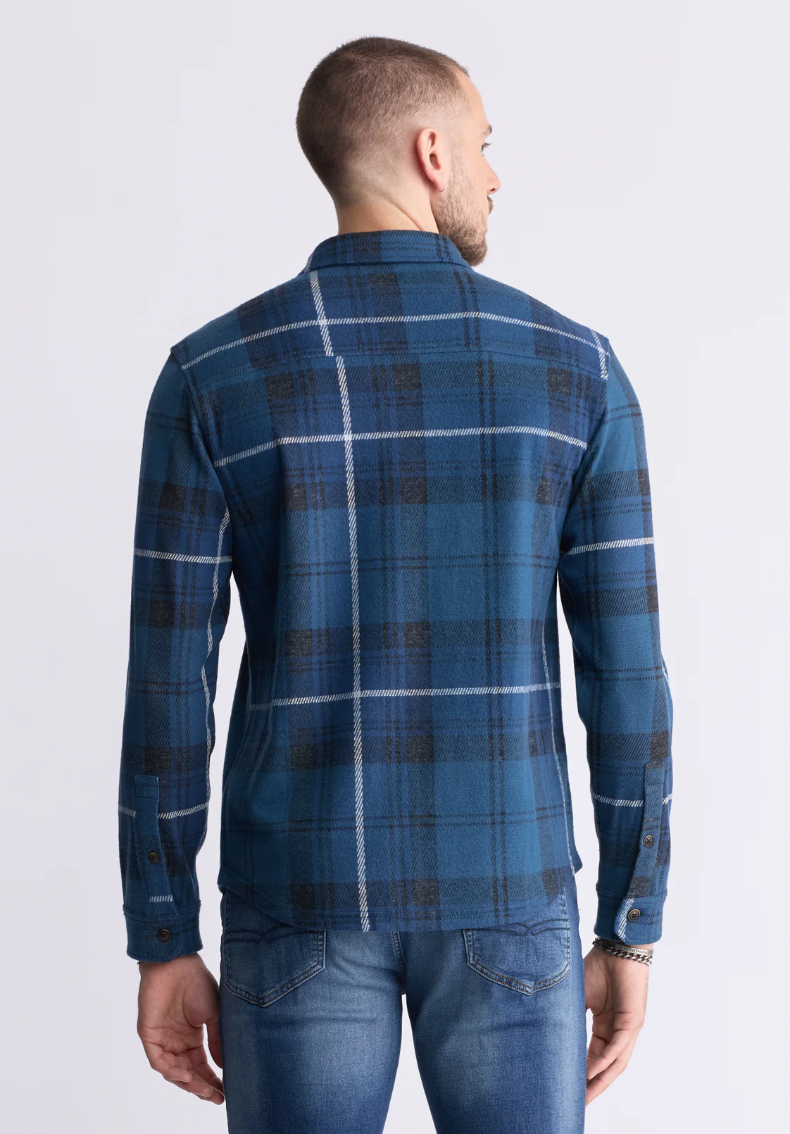 Samme Men's Plaid Blanket Shirt, Whale - BM24461 - Image 4