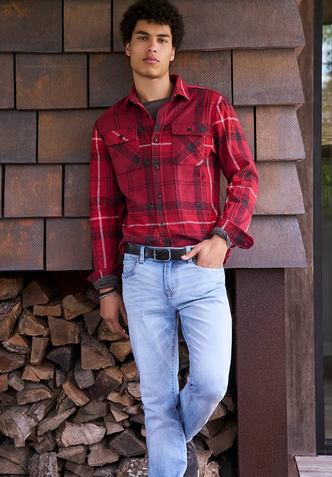 Samme Men's Plaid Blanket Shirt, Cranberry - BM24461 - Image 6