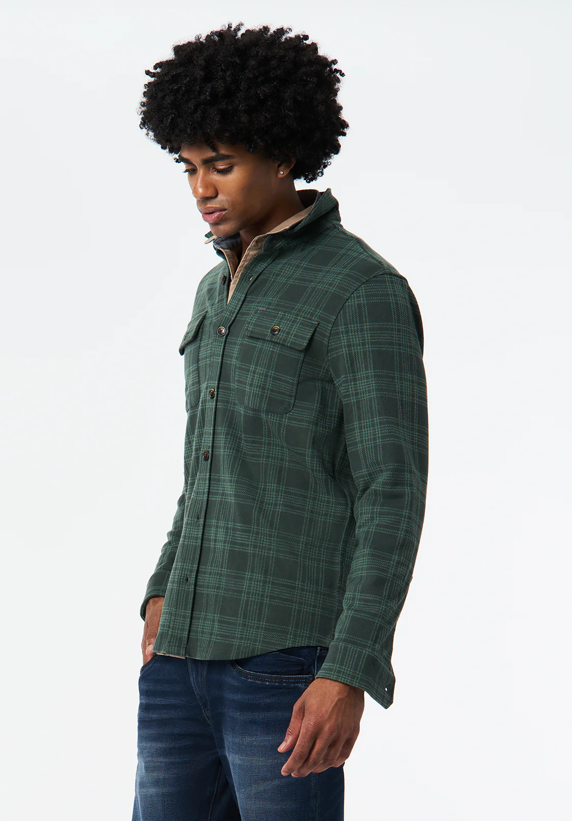 Samme Men's Long-Sleeve Plaid Blanket Shirt, Fern - BM24691 - Image 3