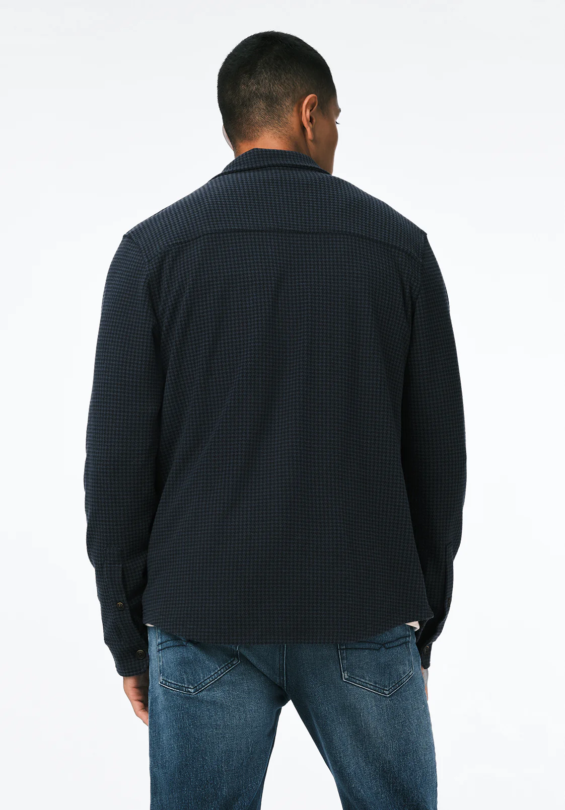 Samme Men's Long-Sleeve Plaid Blanket Shirt, Midnight Blue - BM24694 - Image 4