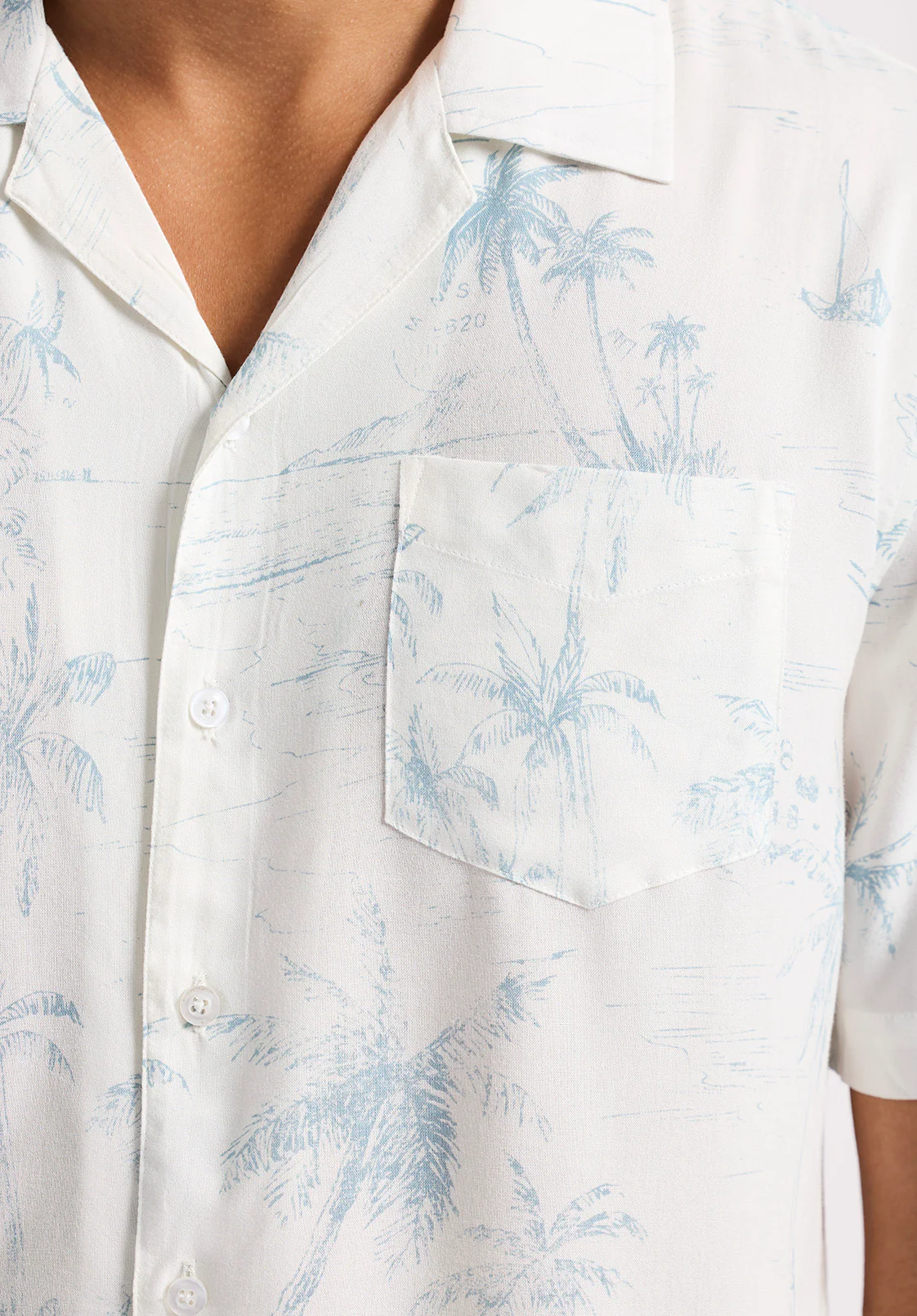 Sandro Men's Printed Short-Sleeve Camp Shirt, Milk - BM24565 - Image 4