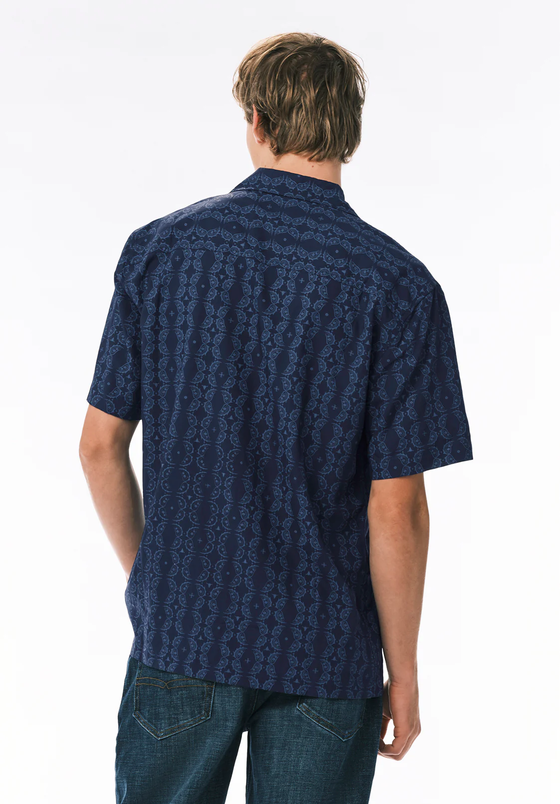 Sandro Men's Printed Short-Sleeve Camp Shirt, Whale - BM24768 - Image 4