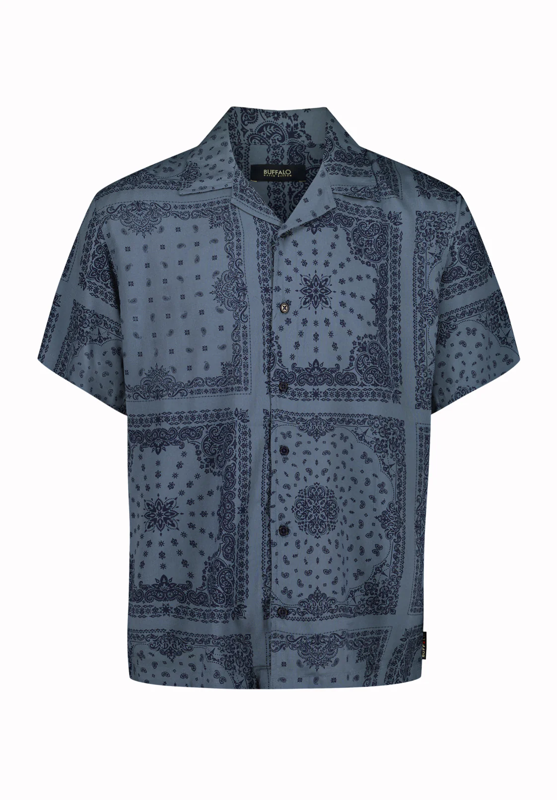 Sandro Men’s Printed Short Sleeve Camp Shirt, Mirage - BM24781 - Image 5