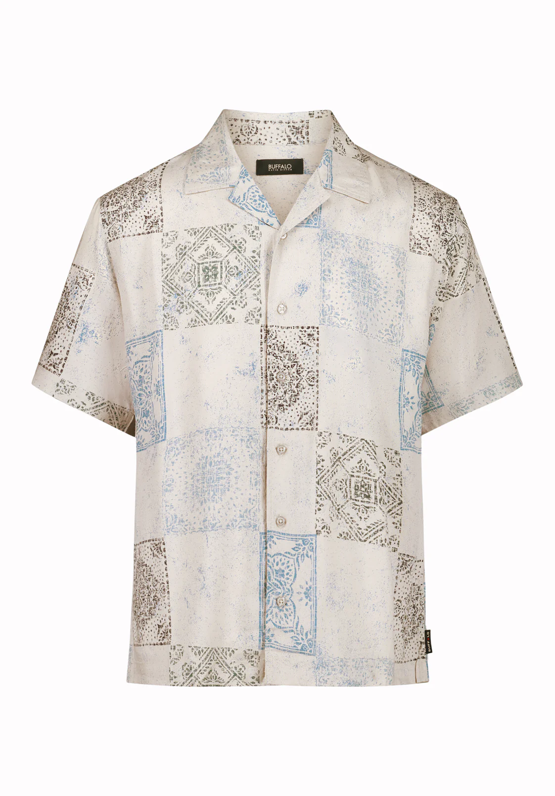 Sandro Men’s Printed Short Sleeve Camp Shirt, Temple Grey - BM24790 - Image 5