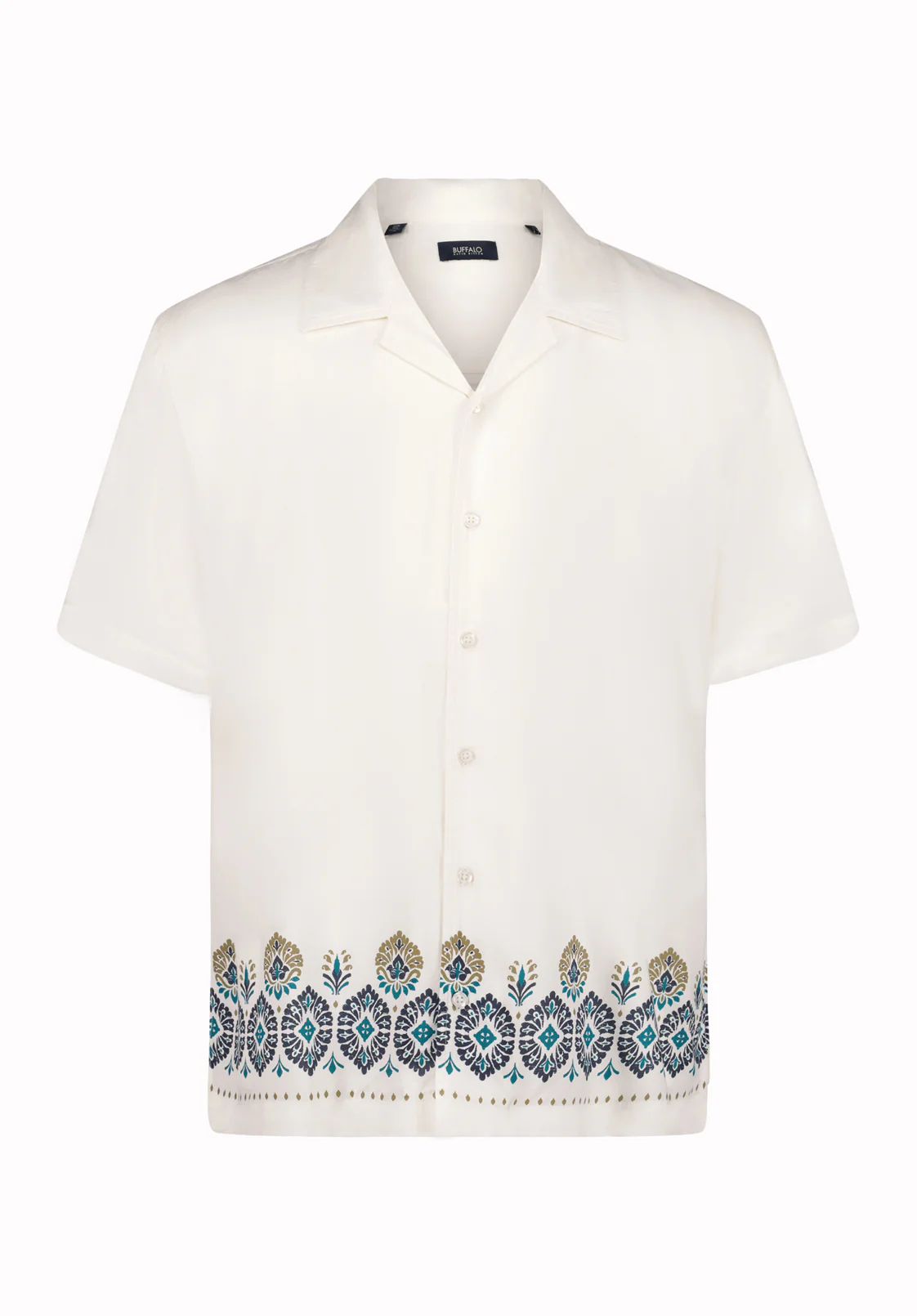 Sandro Men’s Short Sleeve Printed Camp Shirt, Milk - BM24810 - Image 5