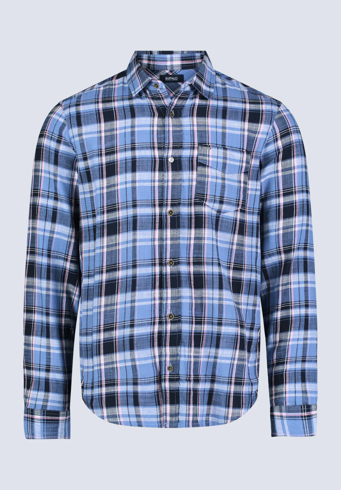 Saroz Men's Classic Plaid Shirt, Midnight blue - BM24499 - Image 6