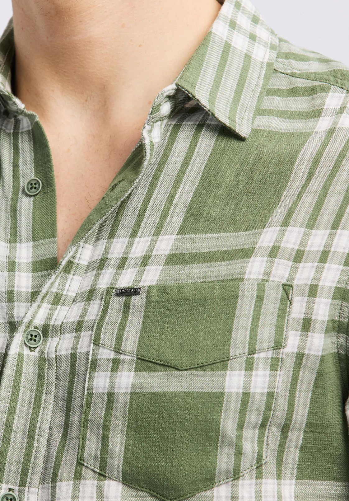 Saroz Men's Plaid Shirt, Hedge Green - BM24616 - Image 5