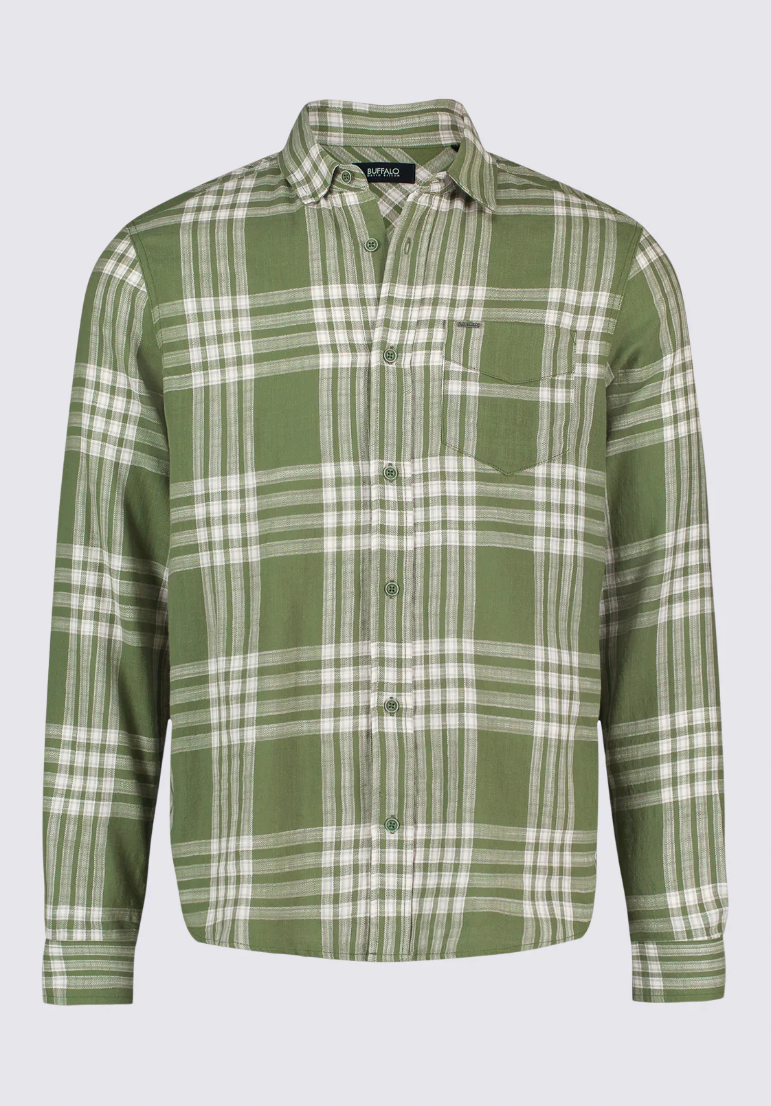 Saroz Men's Plaid Shirt, Hedge Green - BM24616 - Image 6