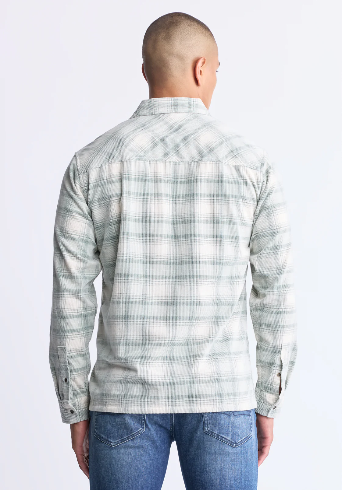 Satro Men's Plaid Shirt, Green - BM24498 - Image 4
