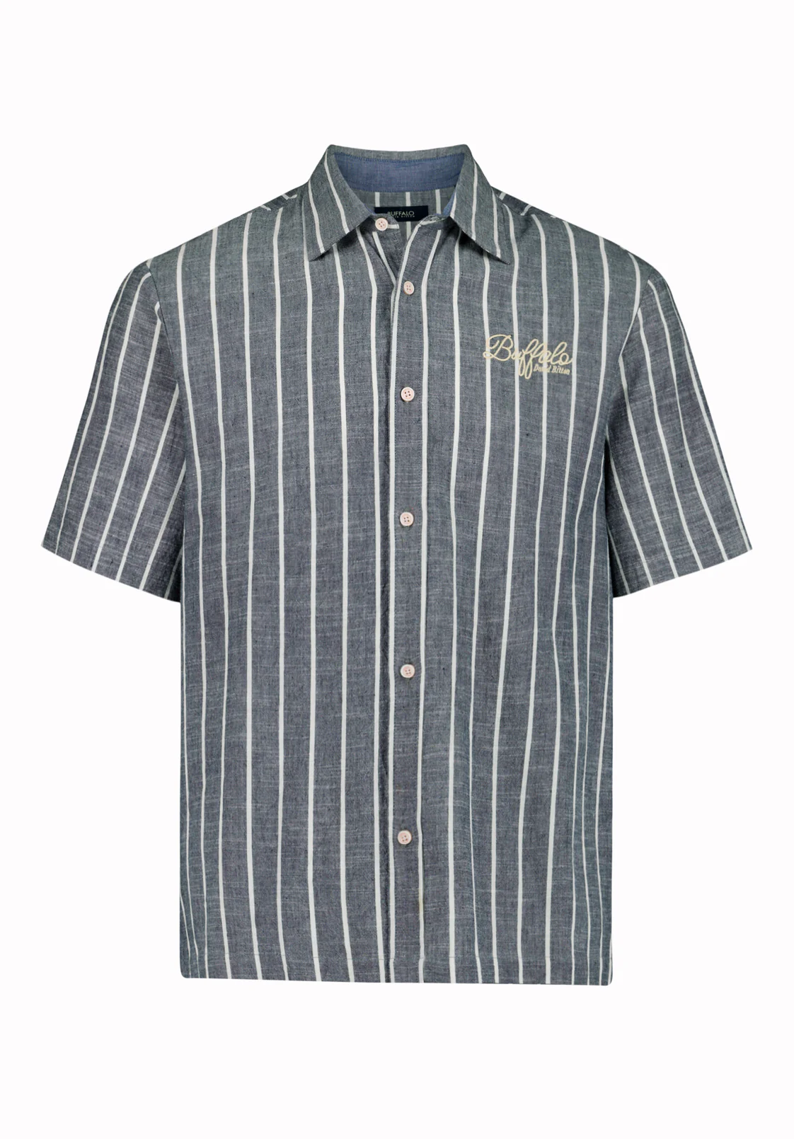Scott Men’s Short Sleeve Striped Boxy Cropped Shirt, Whale - BM24849 - Image 5