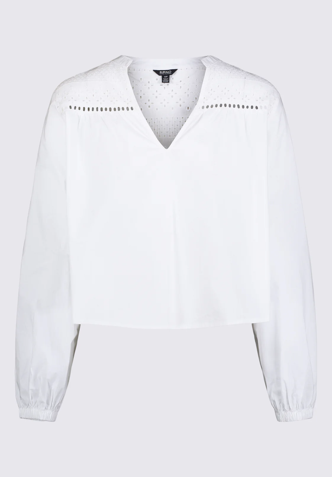 Selyse Women's Long Sleeve Crop Blouse, White - WT0117S - Image 6