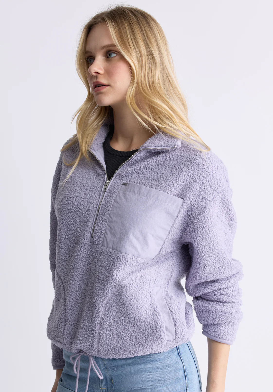 Sena Women's Sherpa Jacket with Chest Pocket, Thistle Purple - JK0036F - Image 3