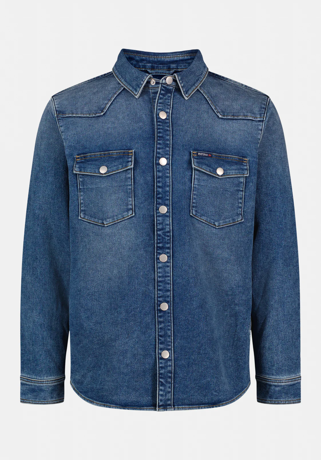 Shane Men's Denim Shirt, Sanded and Vintage Blue - BM26070 - Image 5