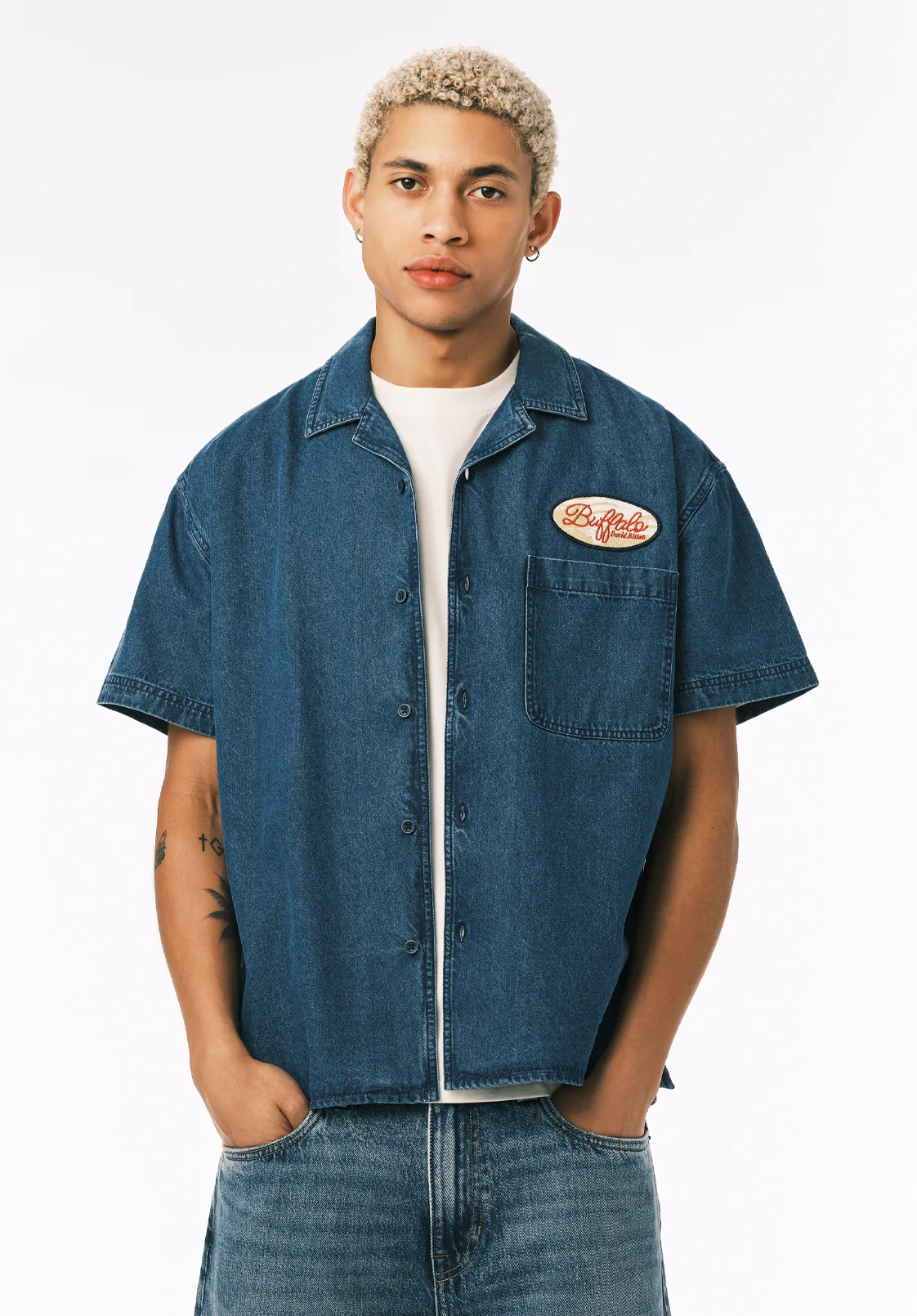 Shawn Men’s Short Sleeve Boxy Shirt, Mirage - BM24851 - Image 3