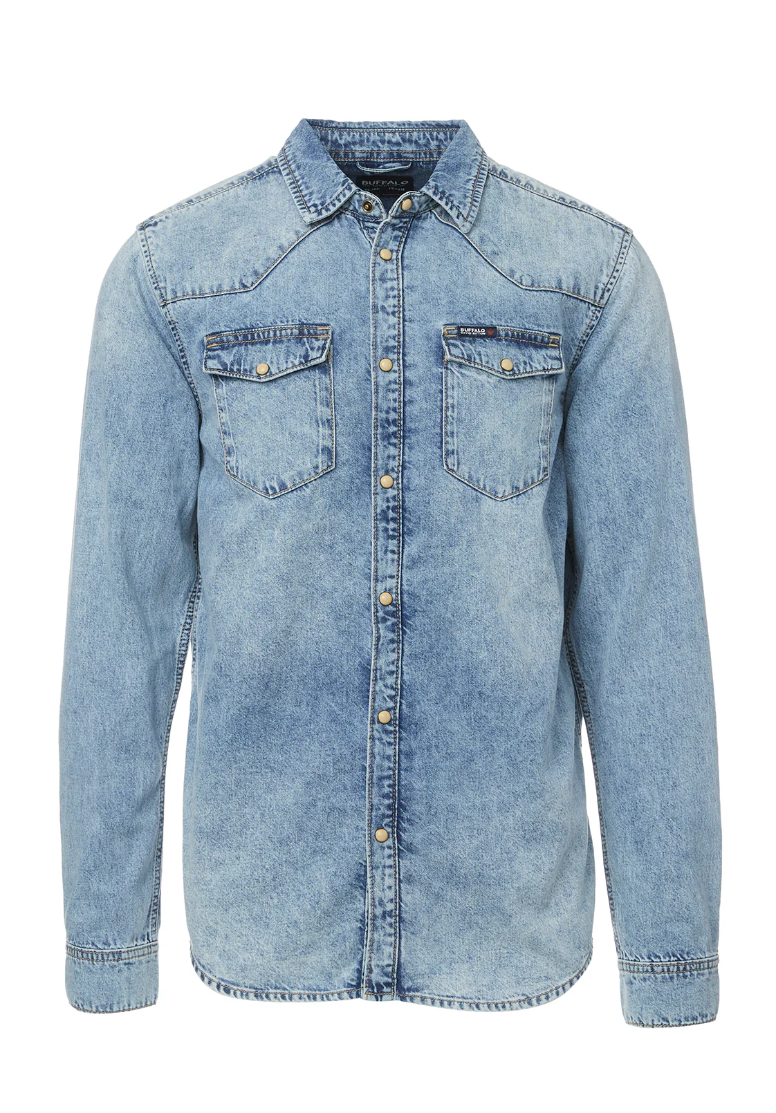 Sheldon Men’s Long-Sleeve Shirt, Light Denim Blue - BM22636 - Image 6