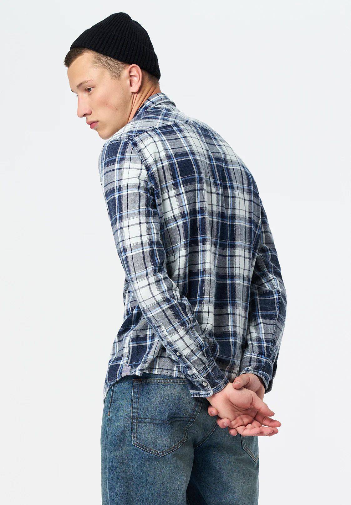 Sierra Men's Long-Sleeve Plaid Shirt, Midnight Blue - BM24687 - Image 3