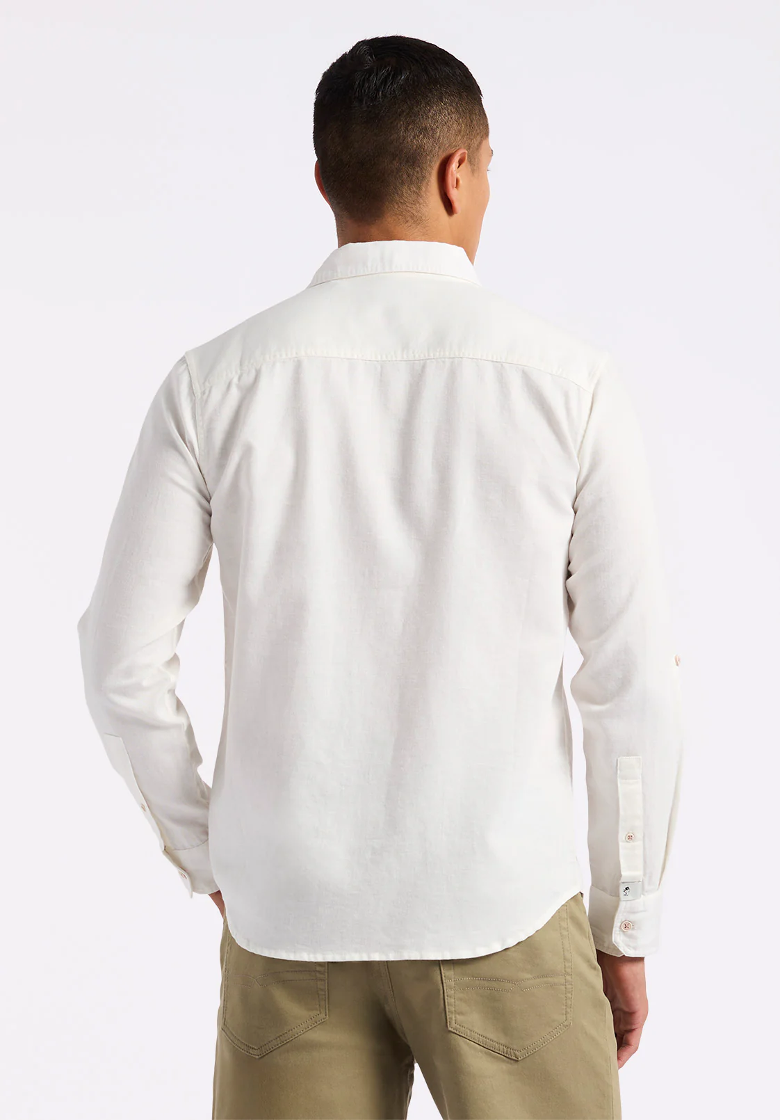 Simbio Men's Long-Sleeve Linen Blend Fitted Shirt, Milk - BM24561 - Image 4