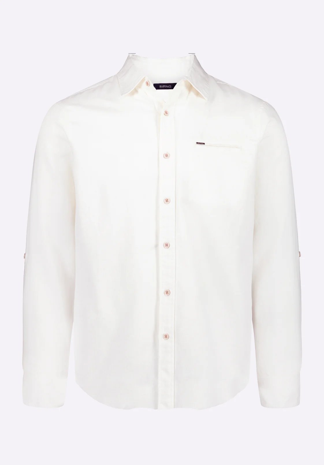 Simbio Men's Long-Sleeve Linen Blend Fitted Shirt, Milk - BM24561 - Image 6