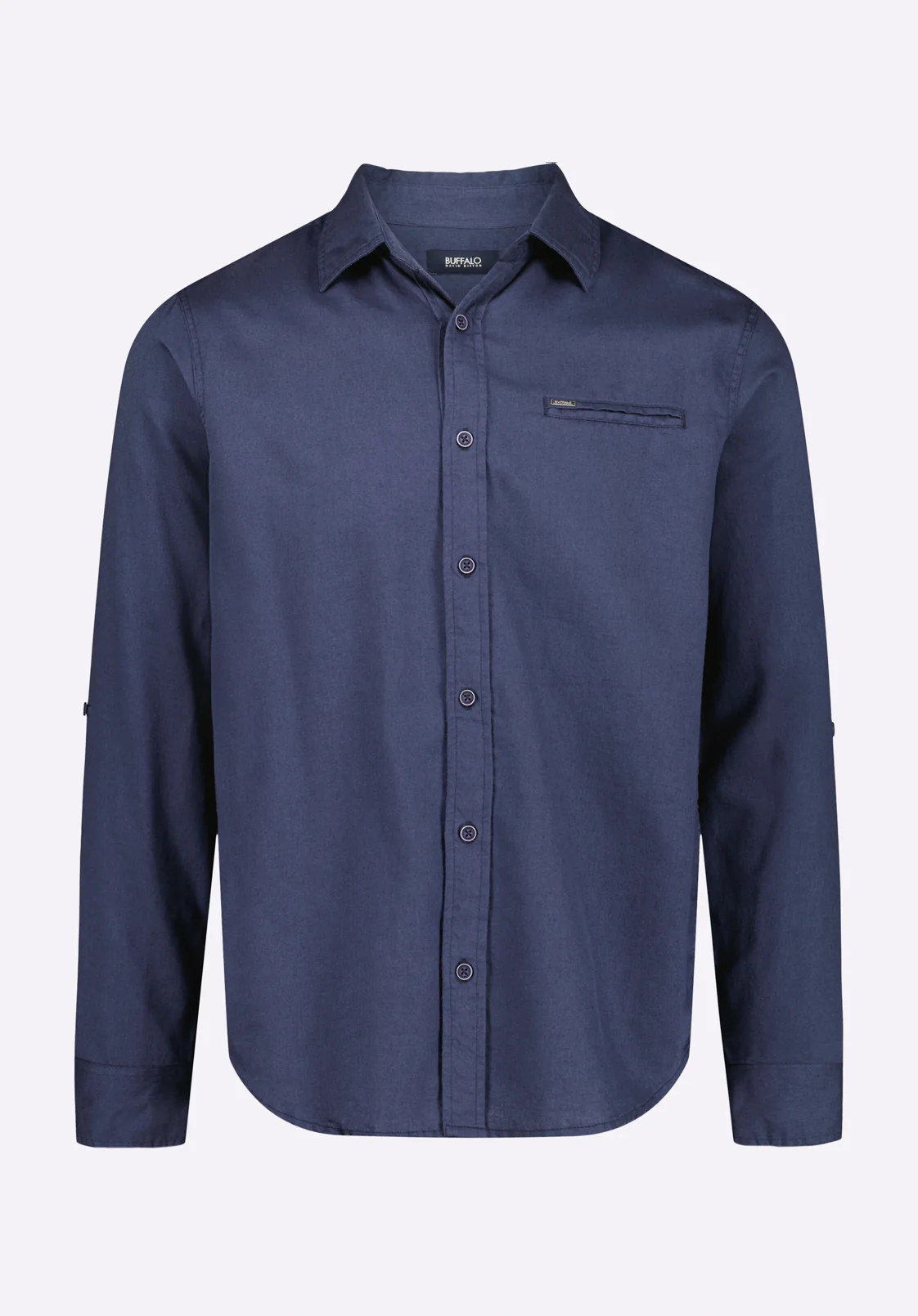 Simbio Men's Long-Sleeve Linen Blend Fitted Shirt, Whale - BM24561 - Image 6