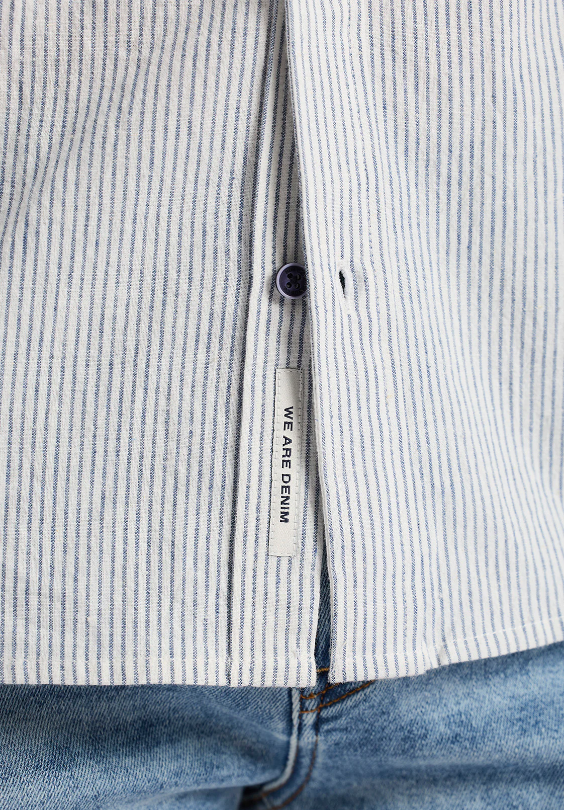 Simbio Men's Long-Sleeve Linen Blend Striped Fitted Shirt, Moonlight Blue - BM24561 - Image 5
