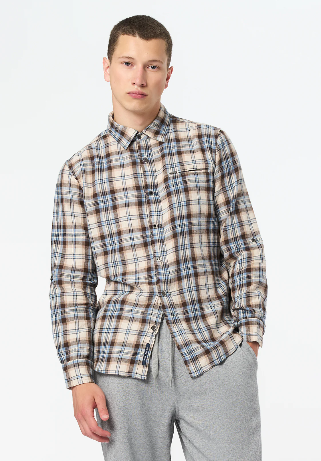 Simbio Men's Long-Sleeve Plaid Shirt, Woodsmoke - BM24685 - Image 2