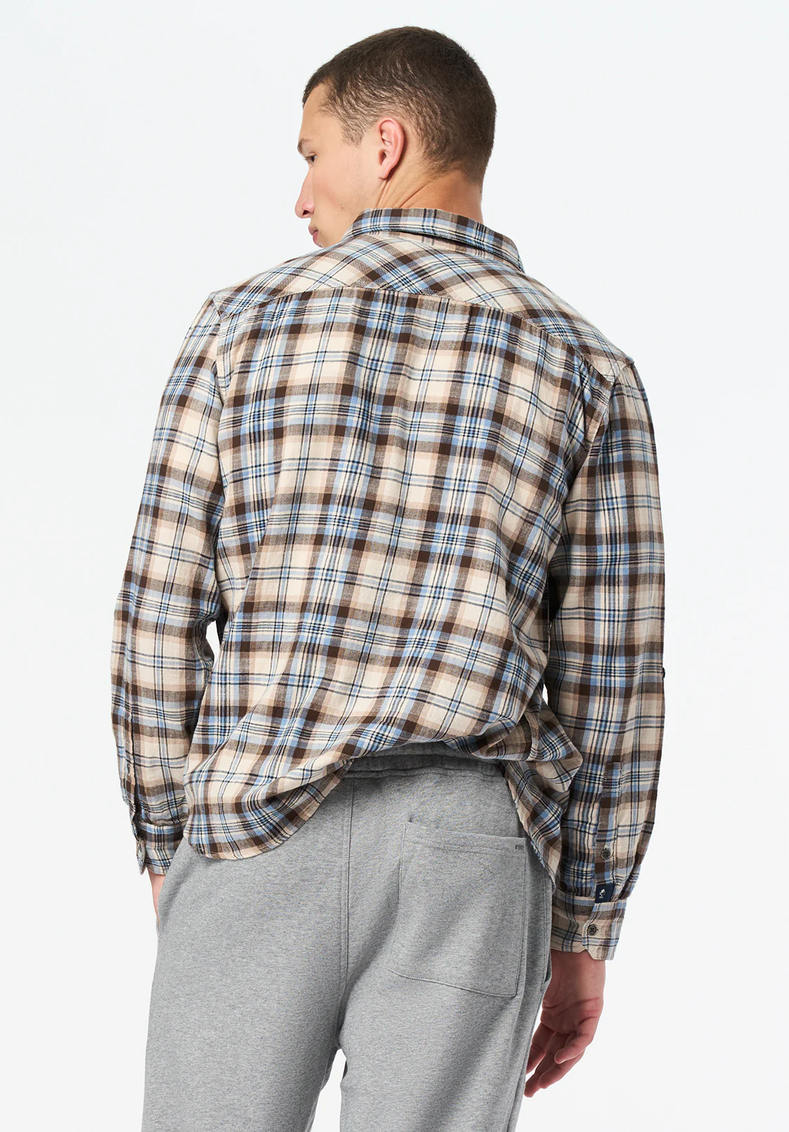 Simbio Men's Long-Sleeve Plaid Shirt, Woodsmoke - BM24685 - Image 4