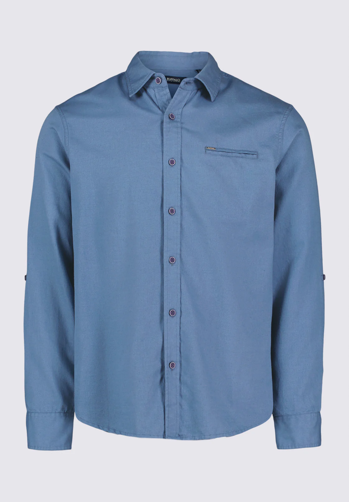 Simbio Men's Long-Sleeve Linen Blend Fitted Shirt, Moonlight Blue - BM24617 - Image 6