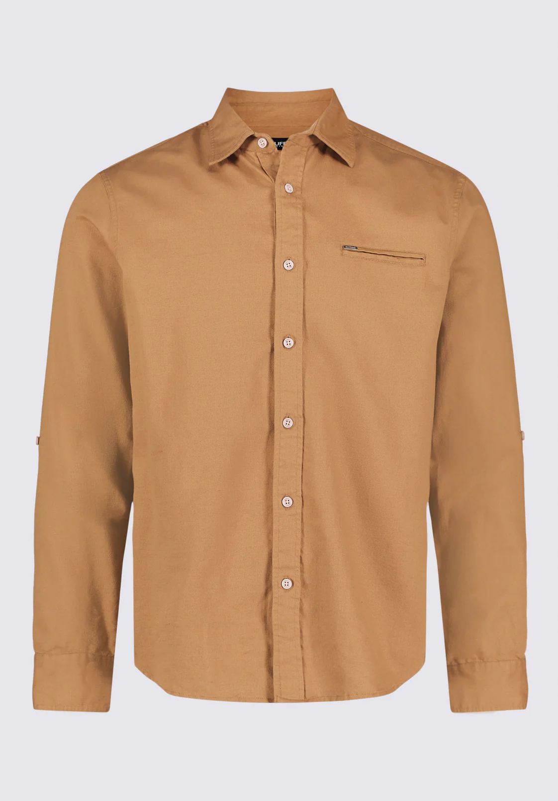 Simbio Men's Long-Sleeve Linen Blend Fitted Shirt, Woodsmoke - BM24617 - Image 6