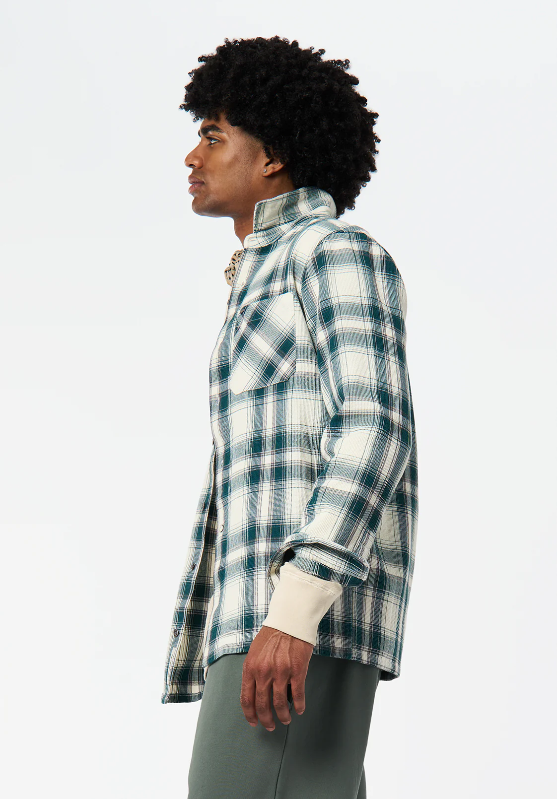 Sinclair Men's Long-Sleeve Plaid Shirt, Deep Teal - BM24690 - Image 3