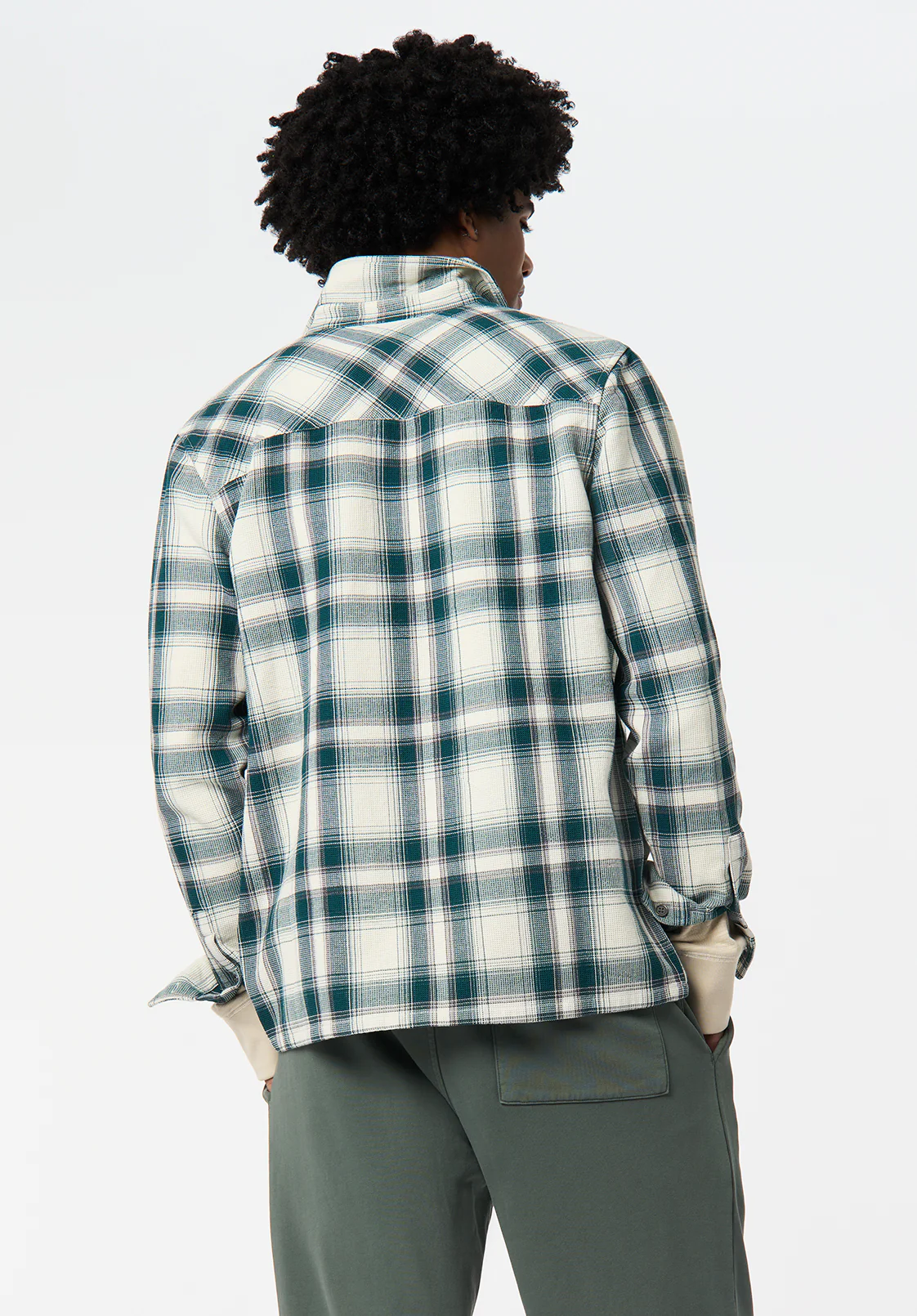 Sinclair Men's Long-Sleeve Plaid Shirt, Deep Teal - BM24690 - Image 4