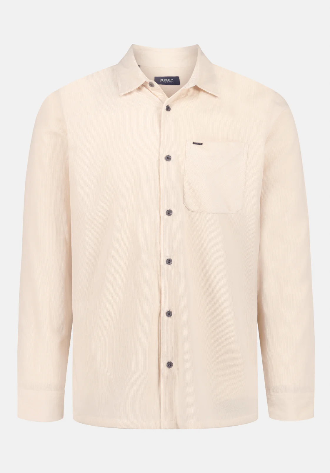 Sinclair Men’s Long-Sleeve Corduroy Shirt with Chest Pocket, Buttercream - BM24772 - Image 5