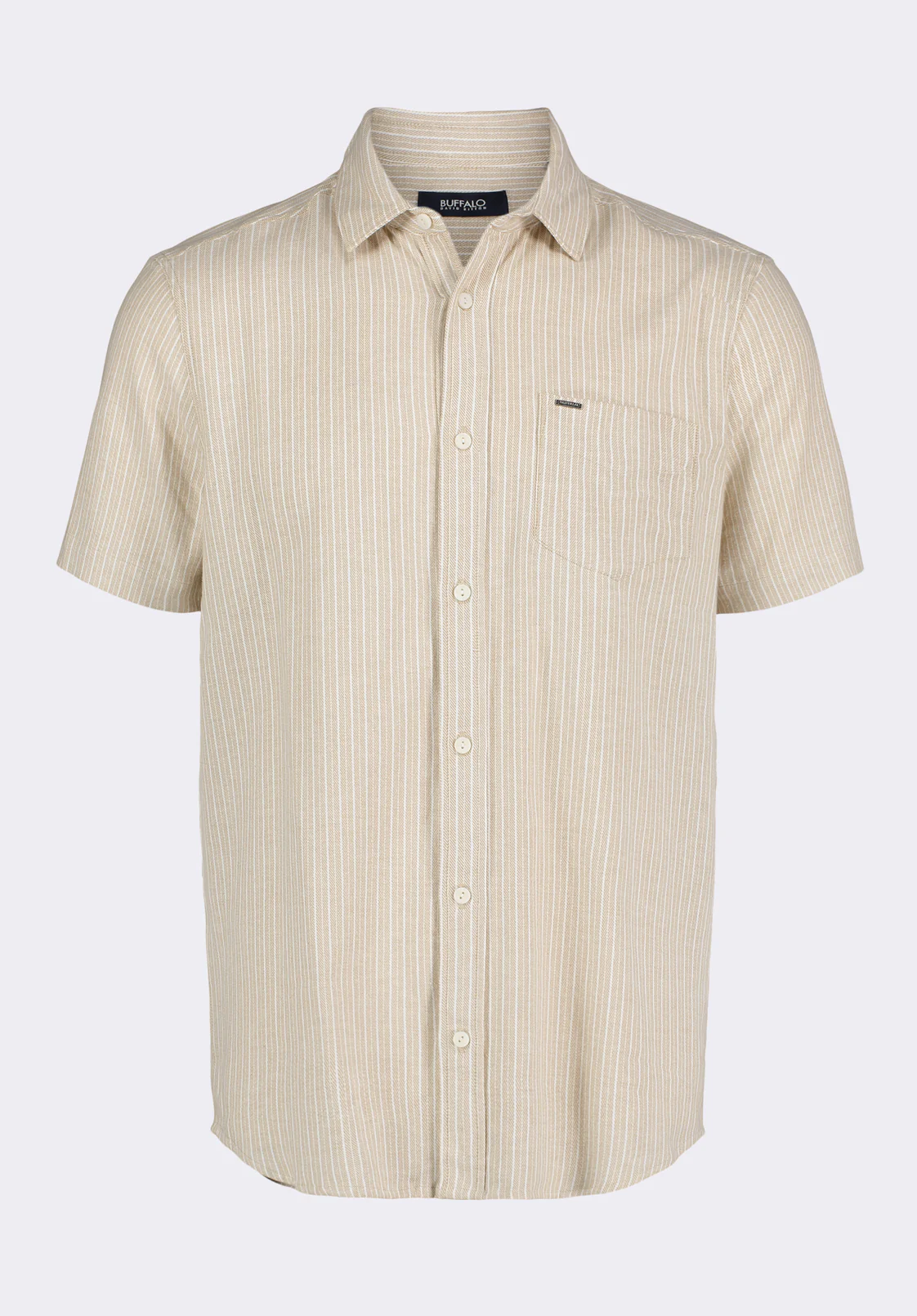 Sirilo Men's Short-Sleeve Striped Fitted Shirt, Tuffet Beige - BM24562 - Image 7