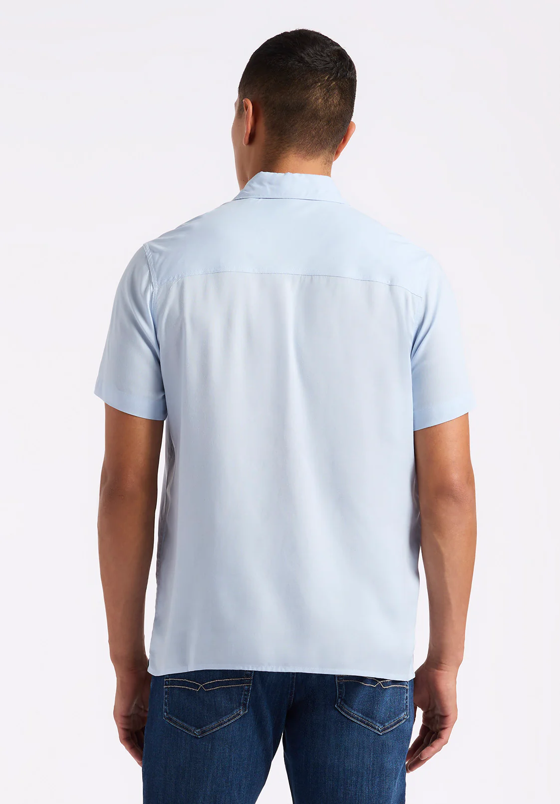 Sirilo Men's Fitted Short Sleeve Shirt, Halogen Blue - BM24594 - Image 4