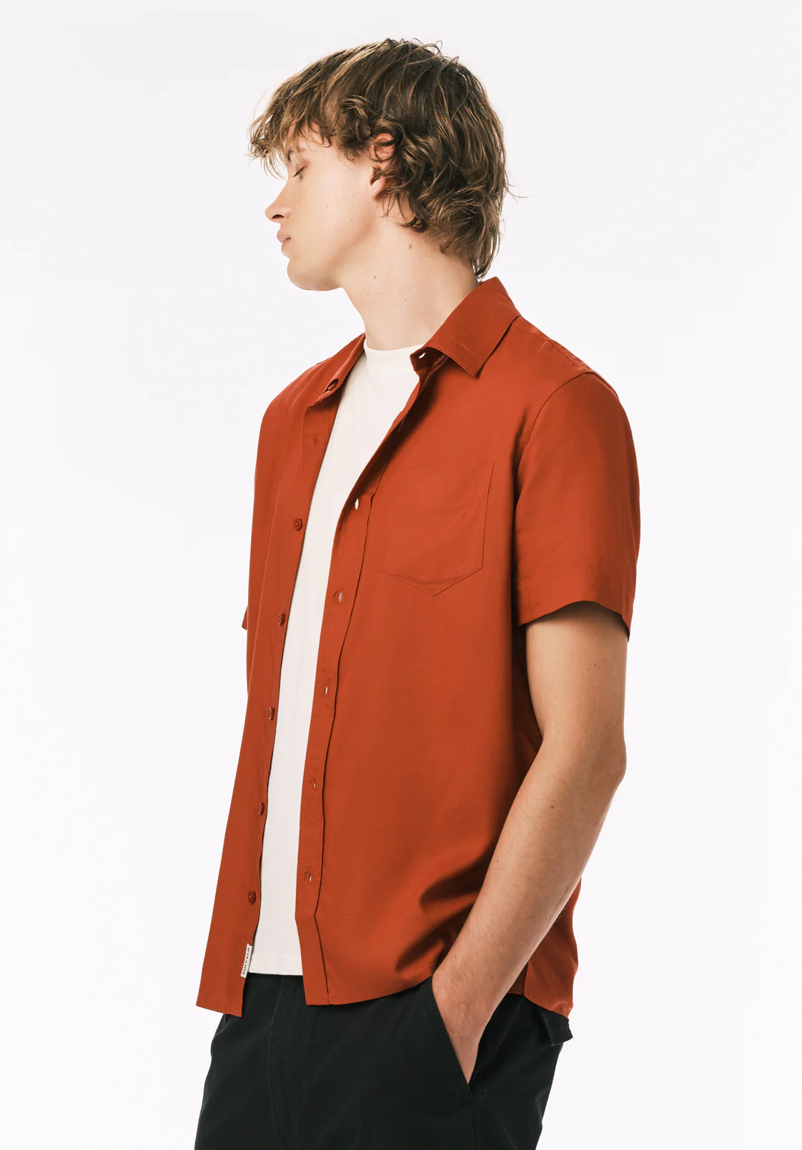 Sirilo Men's Short Sleeve Shirt, Baked Apple Red - BM24594 - Image 3