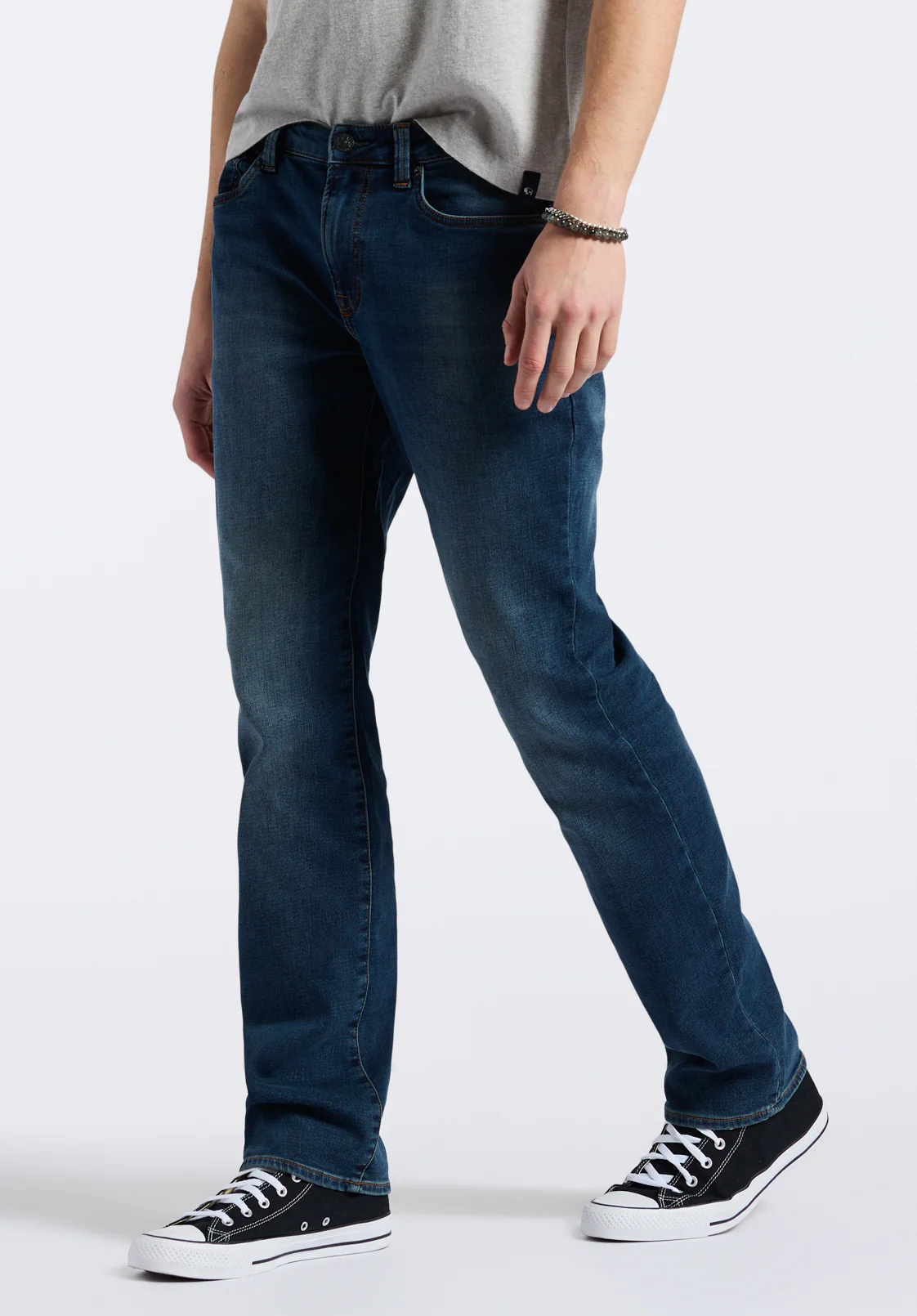 Straight Six Men's Freedom Flex Jeans in Dark Sanded Blue - BM22946 - Image 4