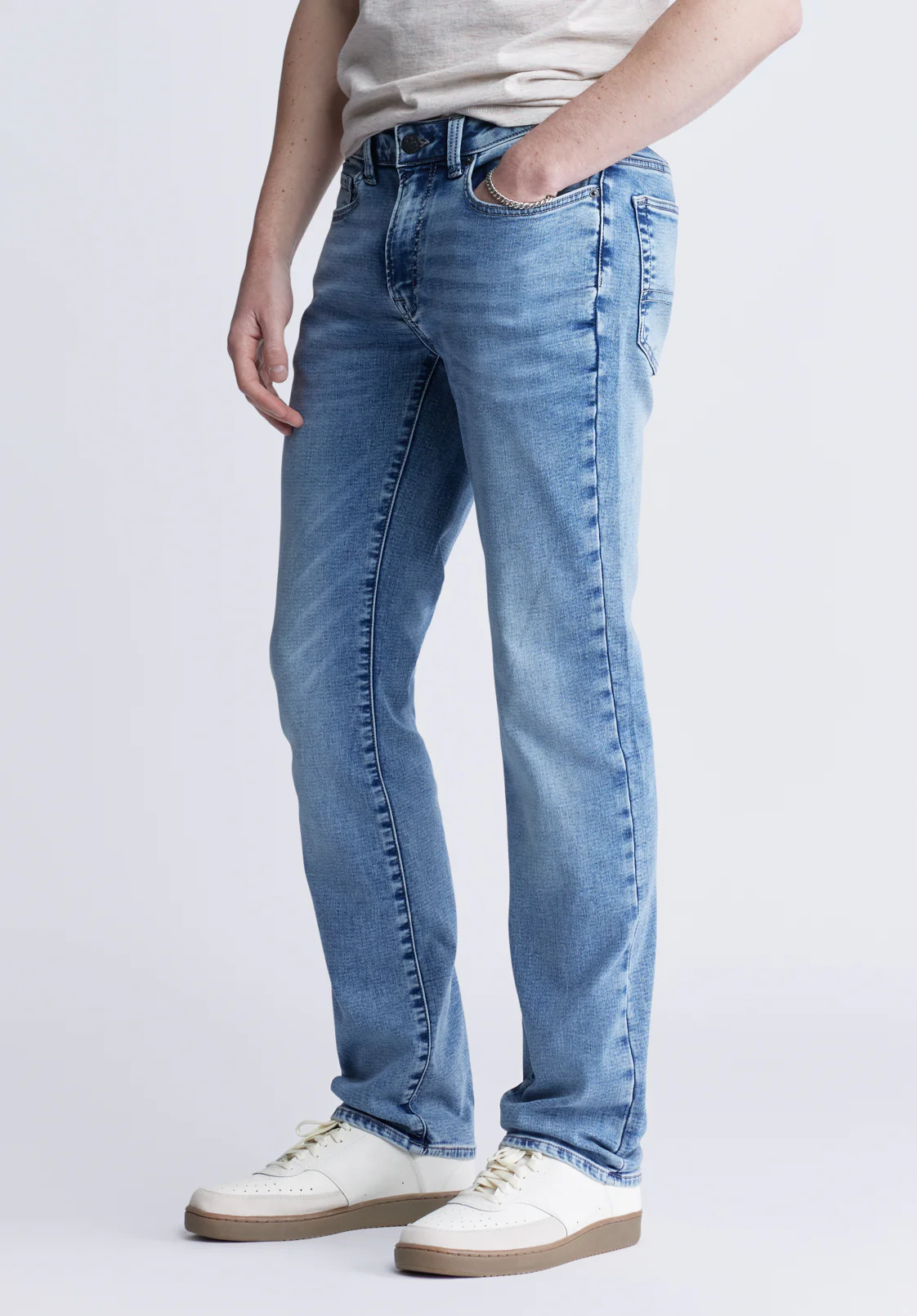 Straight Six Men's Five-Pocket Freedom Flex Jeans, Sanded Wash - BM22998 - Image 3